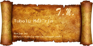 Tuboly Mária névjegykártya