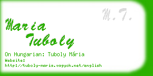 maria tuboly business card